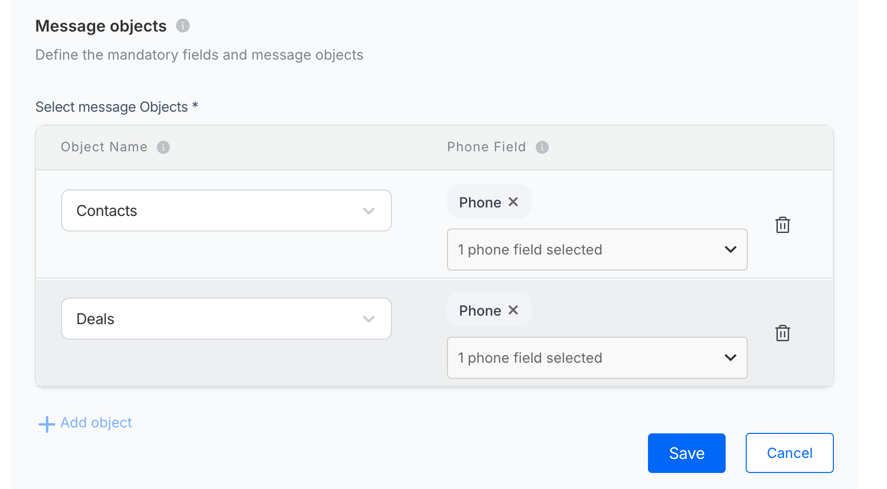 messaging objects
